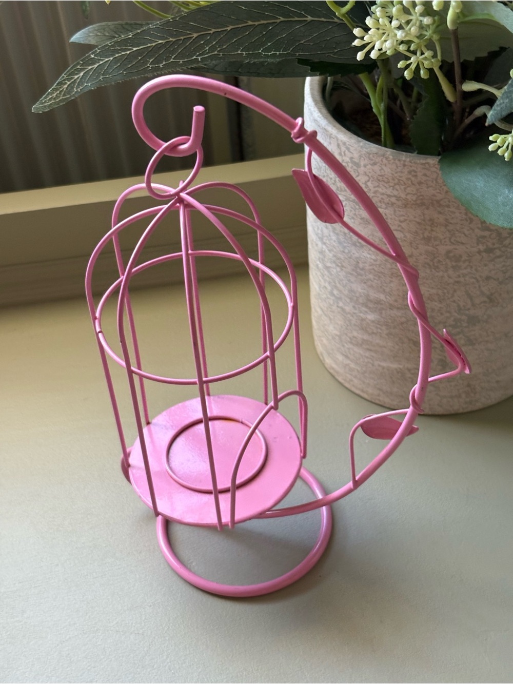 Pink Metal Birdcage Lantern Accent - Home Accents Lanterns